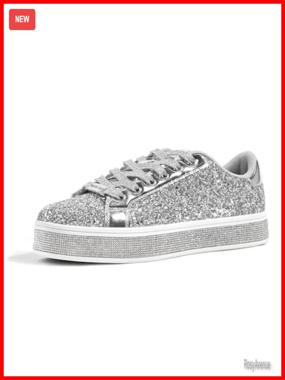 Women's Platform Glitter Sneakers Cushioned Sparkly Party Shoes